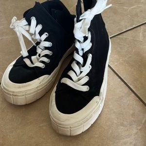 Zip up high top sneakers